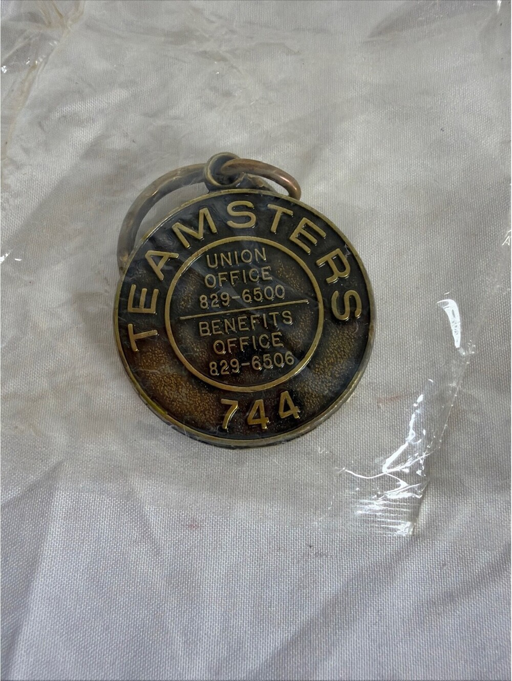 Vintage Teamsters Local 744 Union Keychain S-15